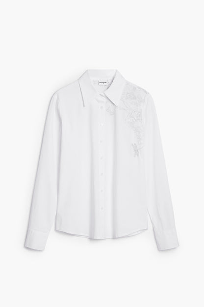 White Shirt with Embroidery