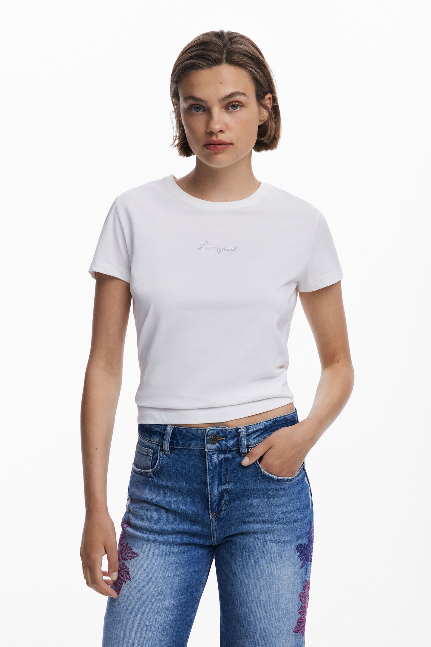 Embroidered Culotte Jean