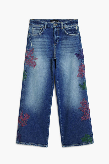 Embroidered Culotte Jean