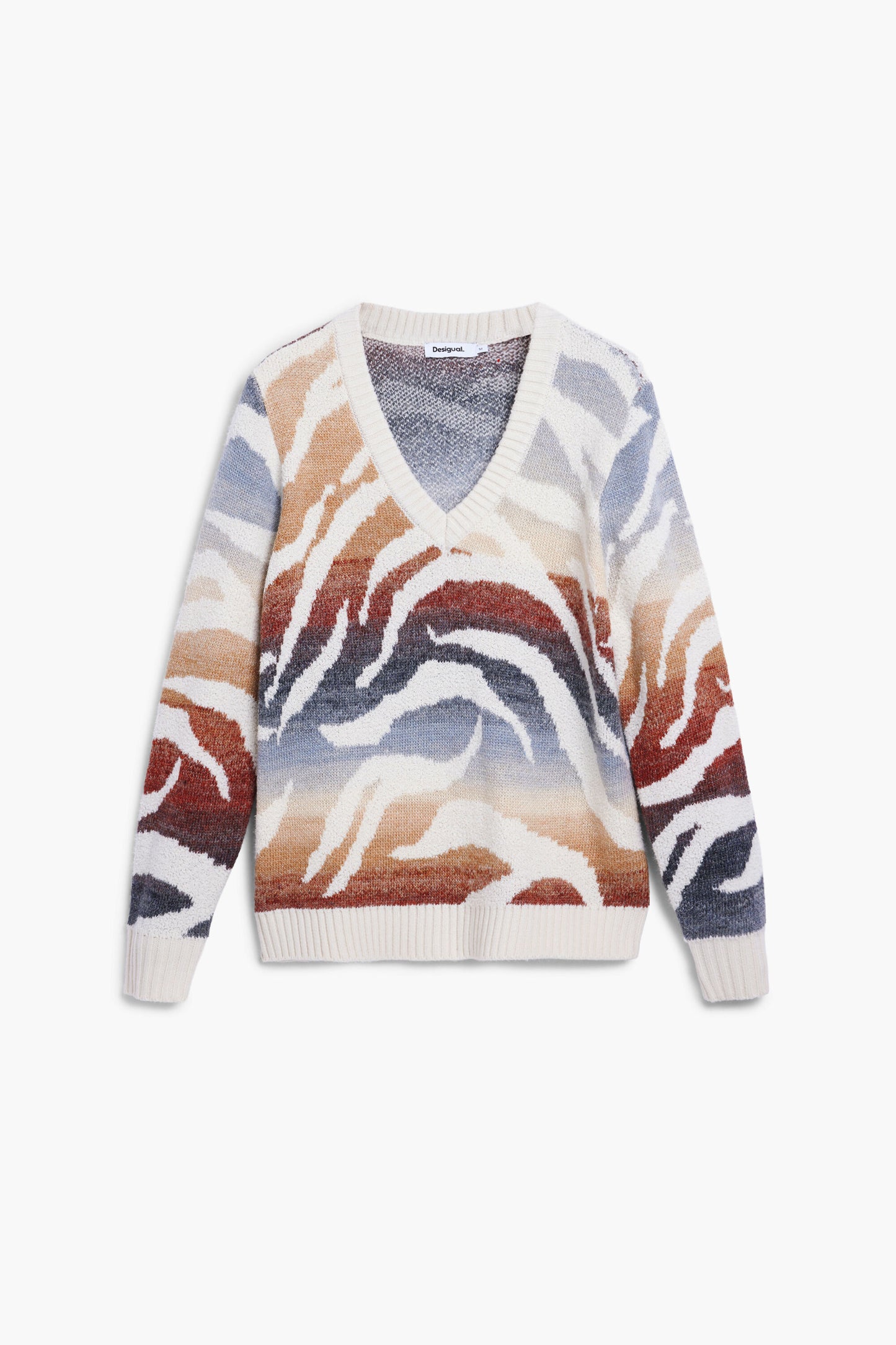 V-Neck Zebra Sweater