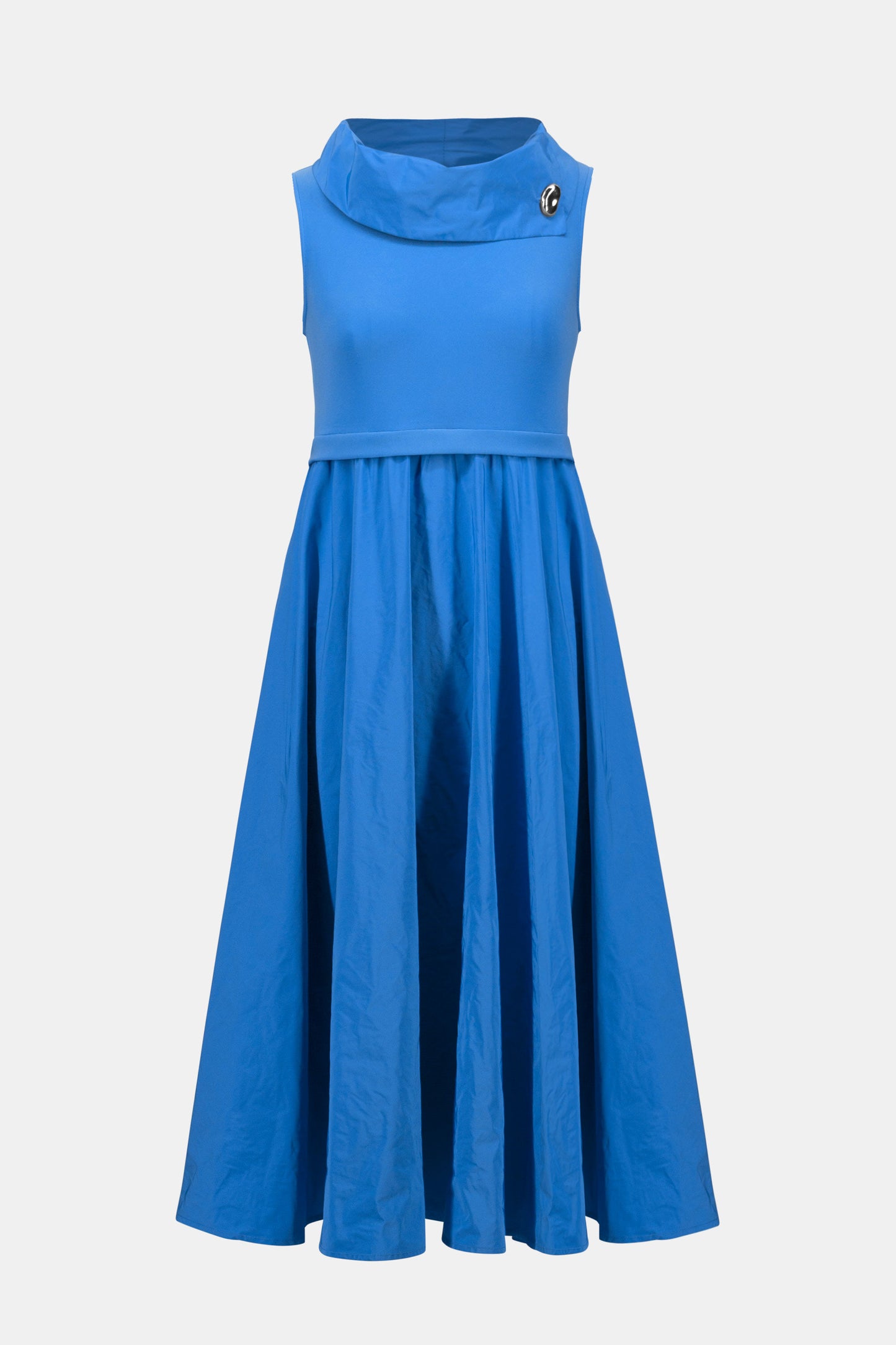 Silky Knit And Memory Fit and Flare Dress With Shawl Collar