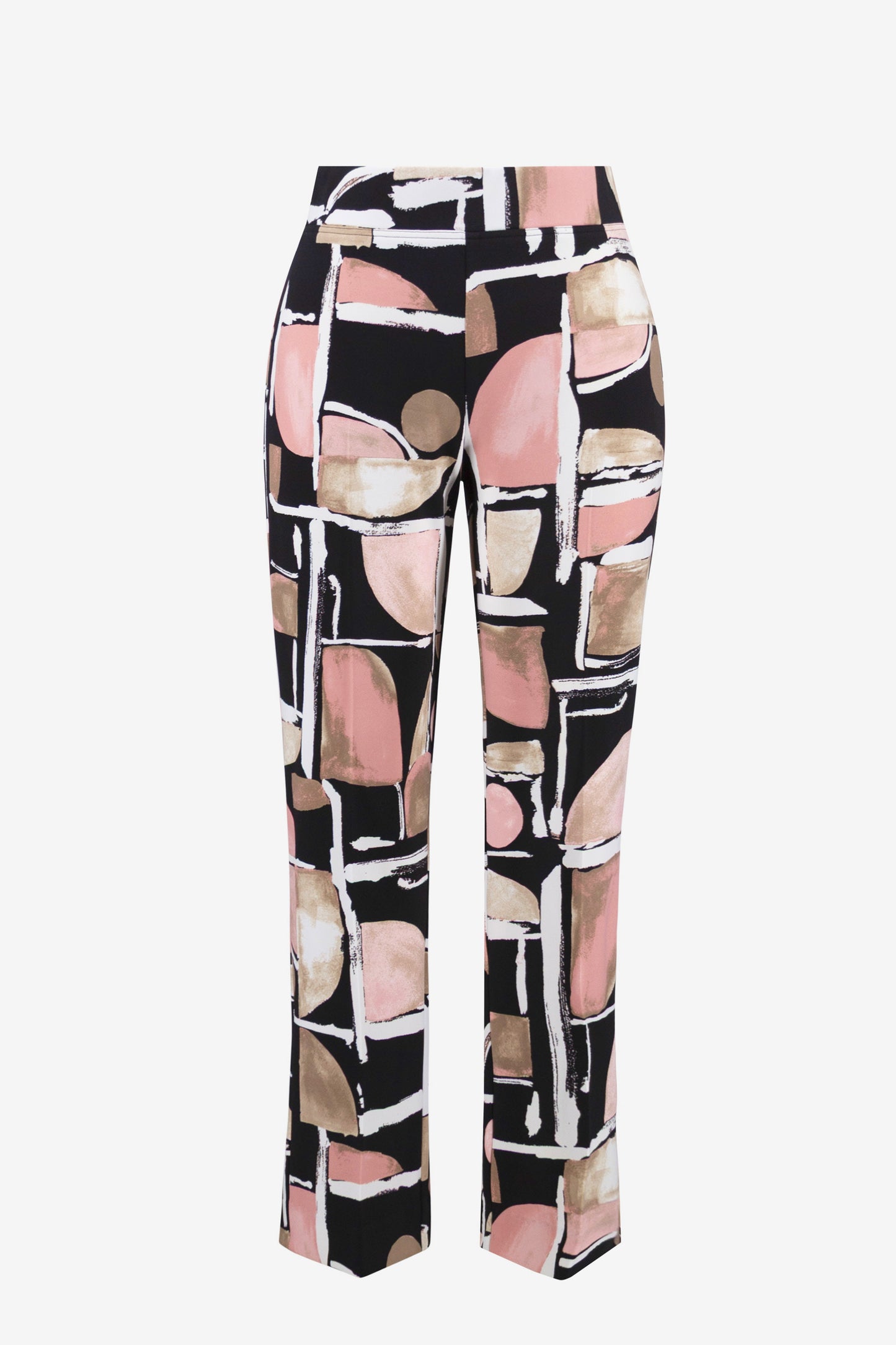 Silky Knit Abstract Print Straight Pull-On Pants