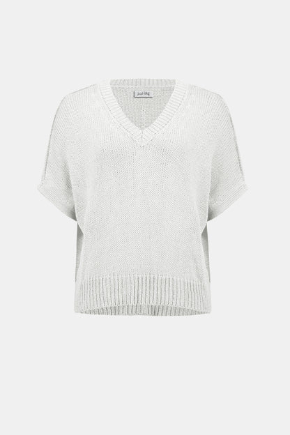 Viscose and Lurex Sweater Knit Relaxed Top
