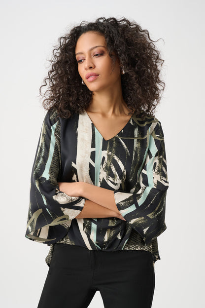 Satin Abstract Boxy Top