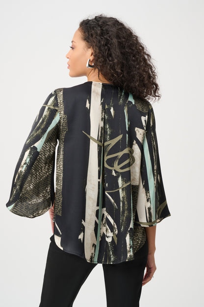 Satin Abstract Boxy Top