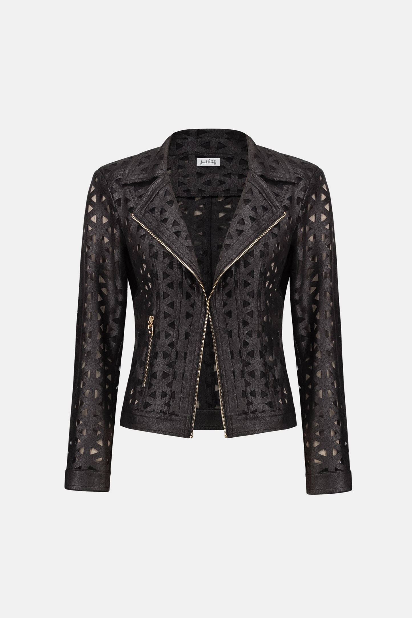 Foiled Faux Suede And Mesh Moto Jacket