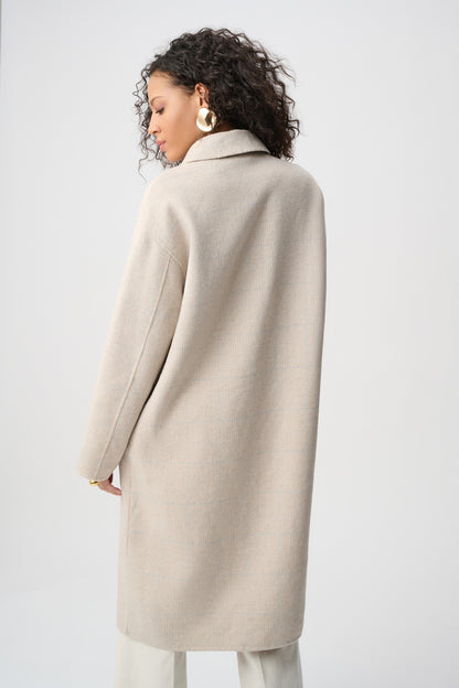 Wool Blend Plaid Reversible Boxy Coat