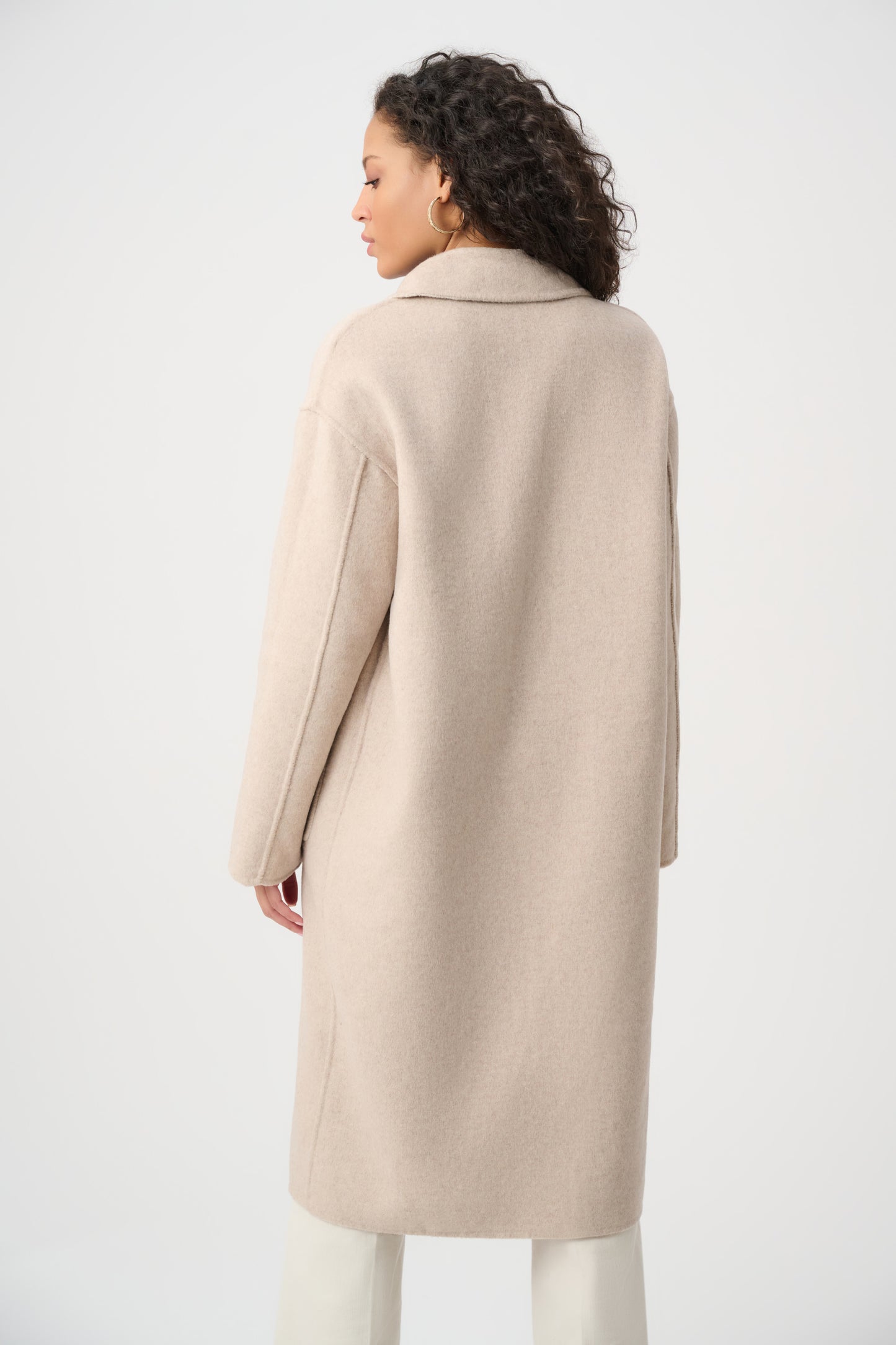 Wool Blend Plaid Reversible Boxy Coat