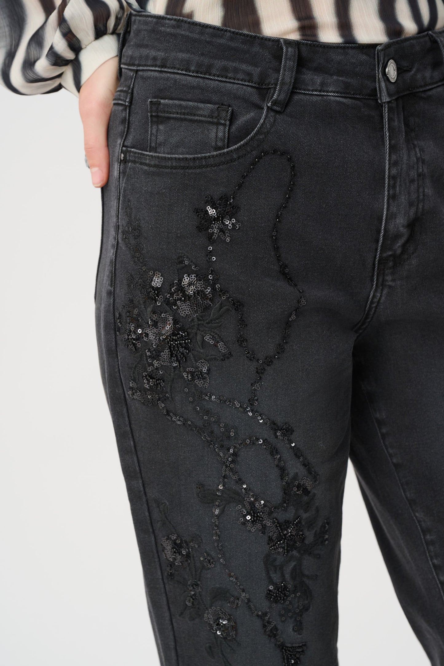 Classic Bootleg Embellished Jeans