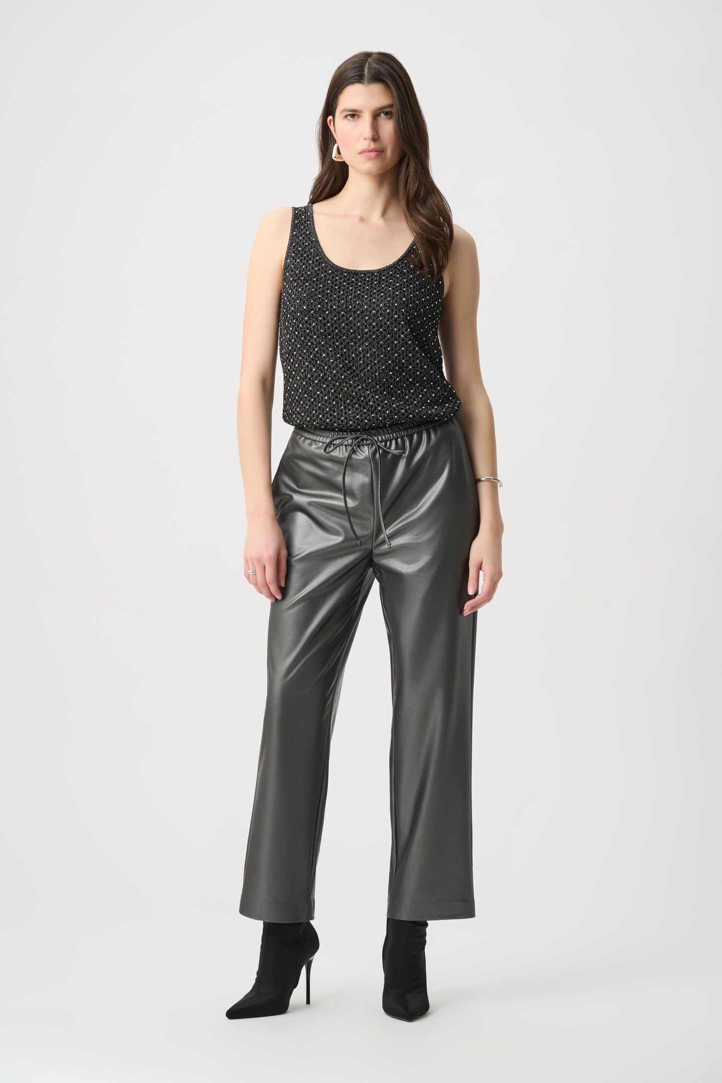 Rhinestone Open‑Stitch Cami
