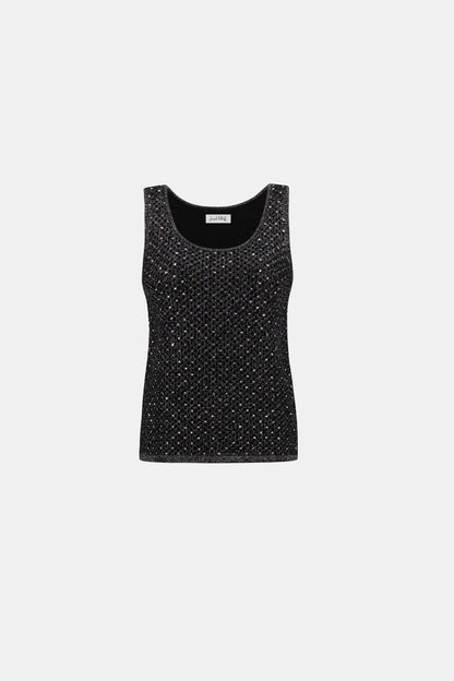 Rhinestone Open‑Stitch Cami