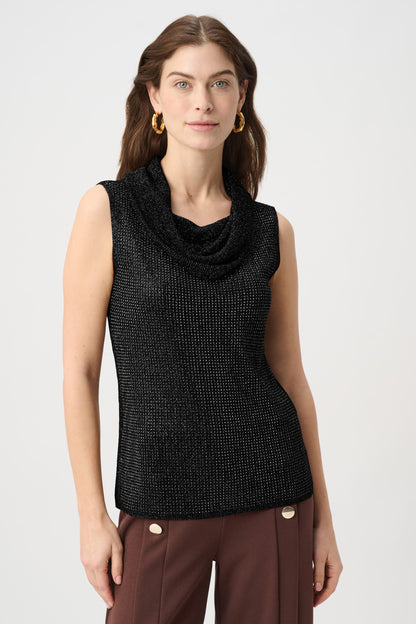 Rhinestone Cowl Neck Top