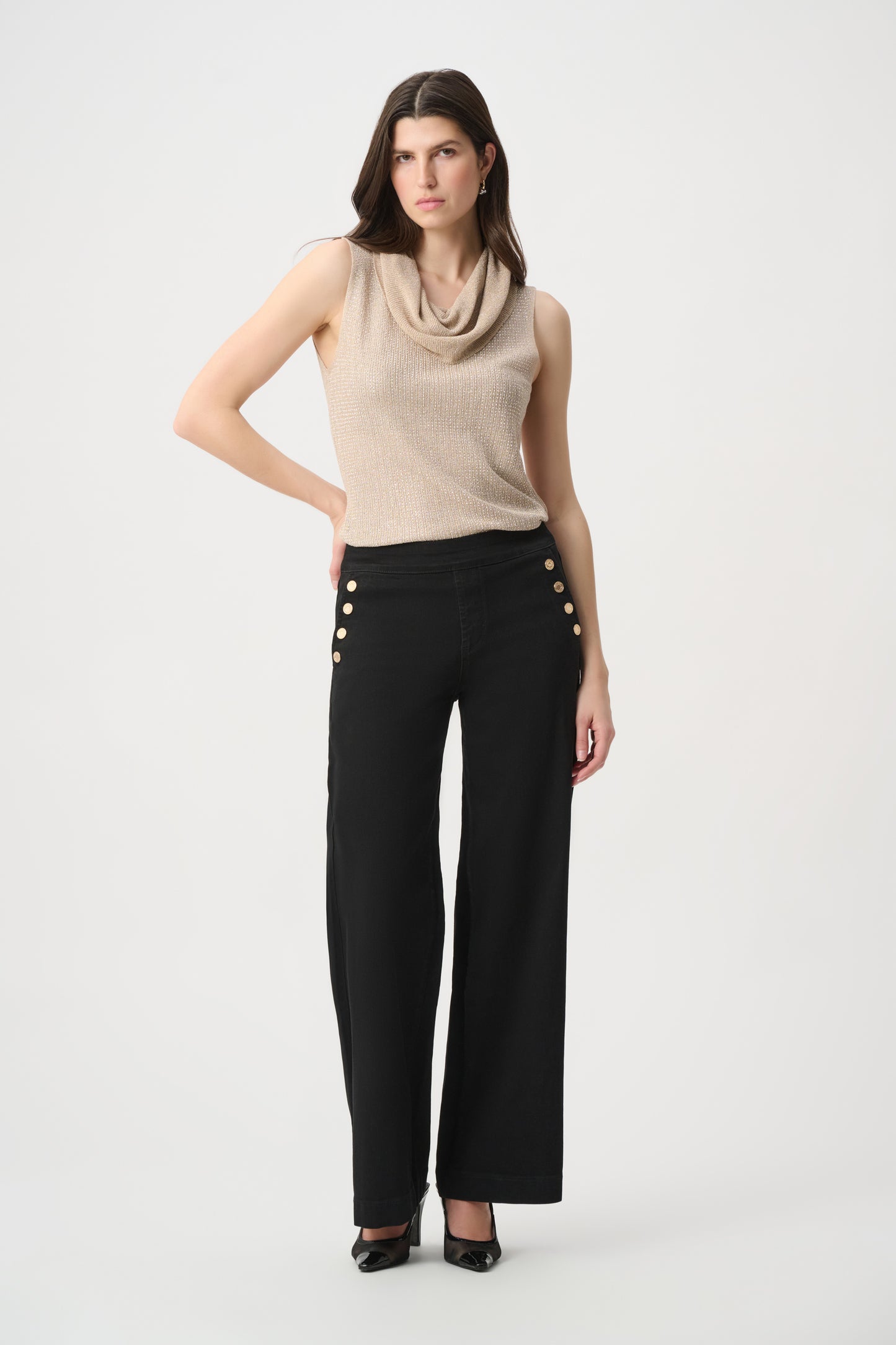Rhinestone Cowl Neck Top