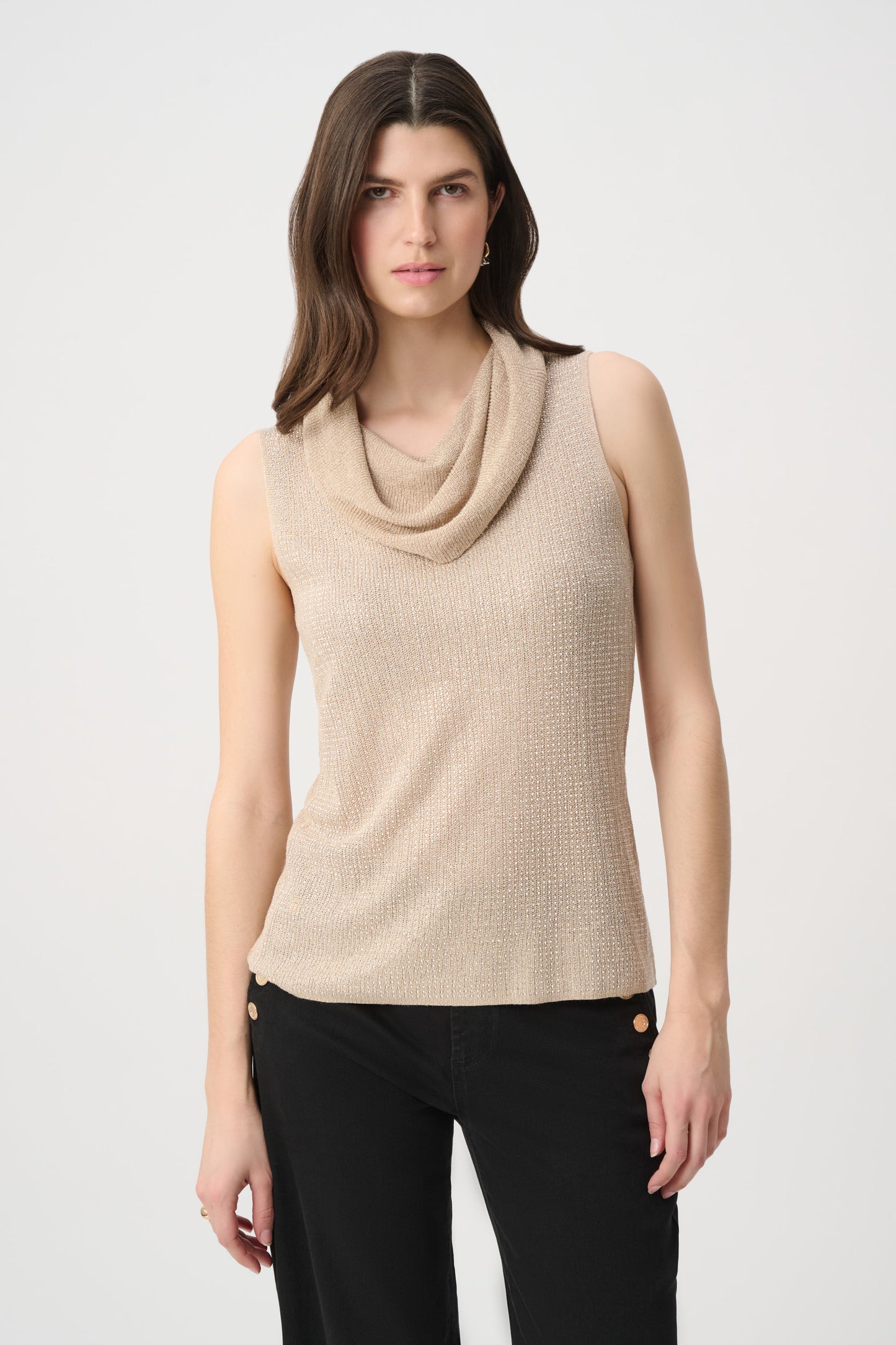 Rhinestone Cowl Neck Top
