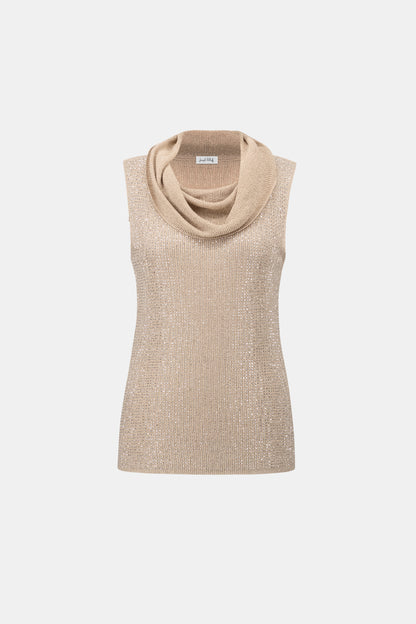 Rhinestone Cowl Neck Top