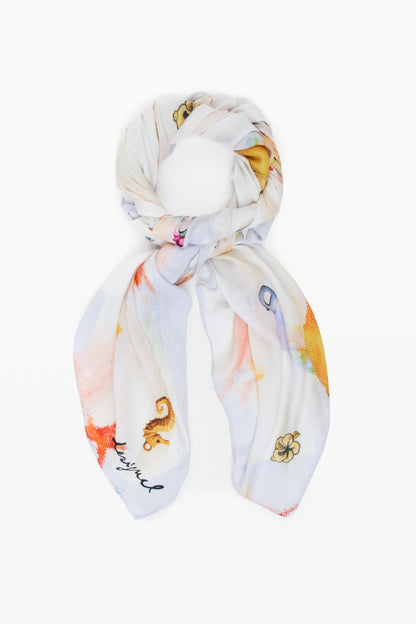 Rectangular Charms Scarf