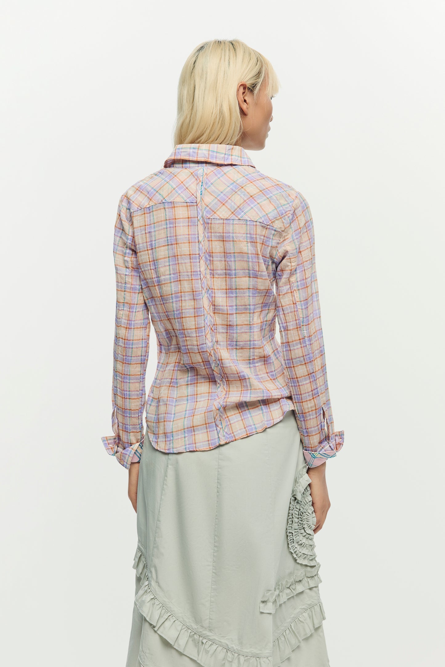 Plaid Gathered Shirt