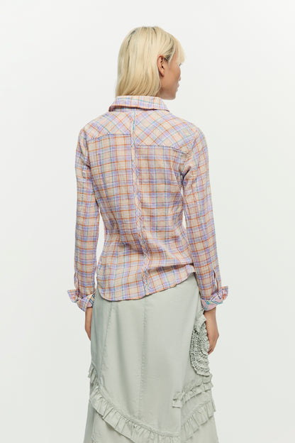 Plaid Gathered Shirt