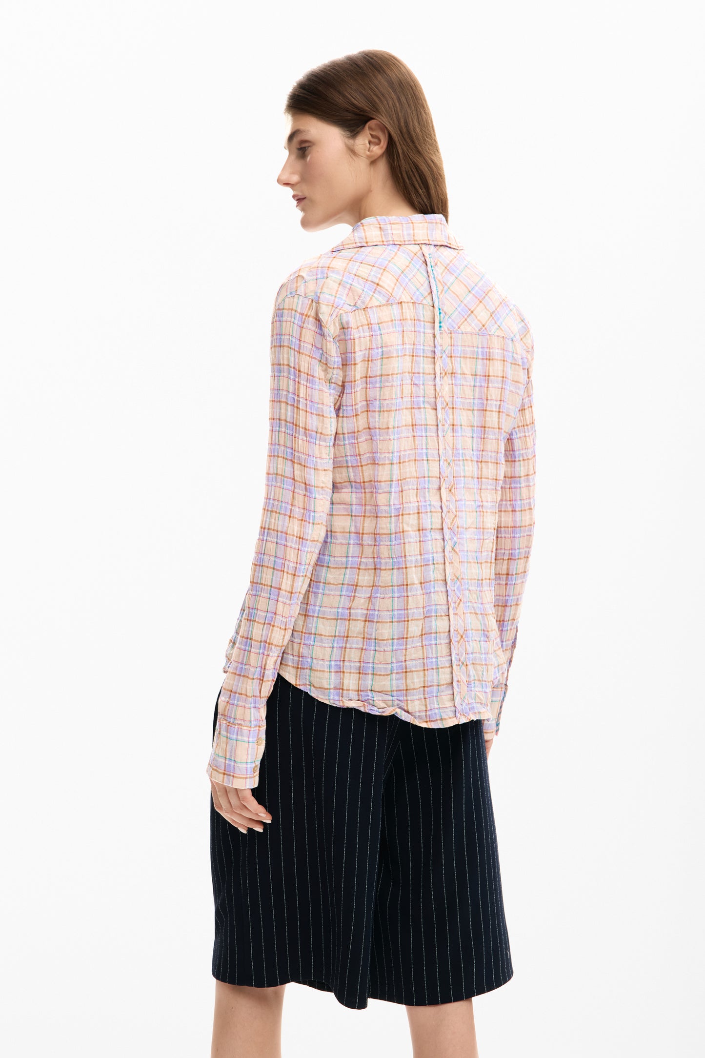 Plaid Gathered Shirt