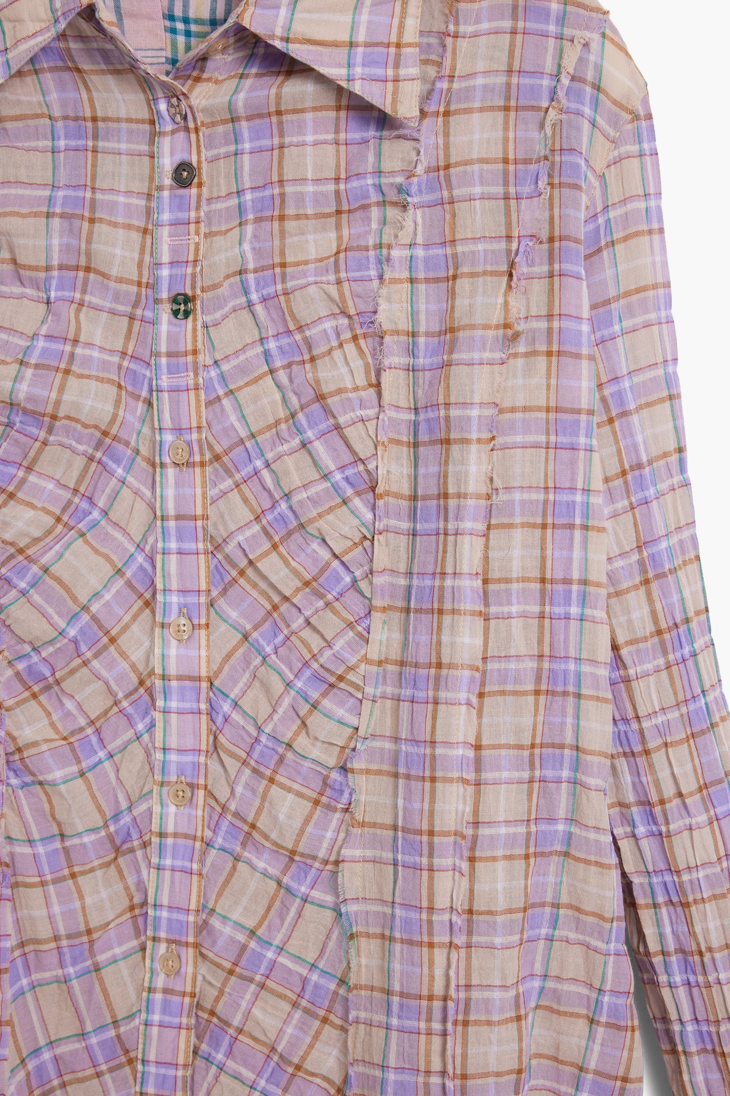 Plaid Gathered Shirt