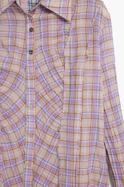 Plaid Gathered Shirt