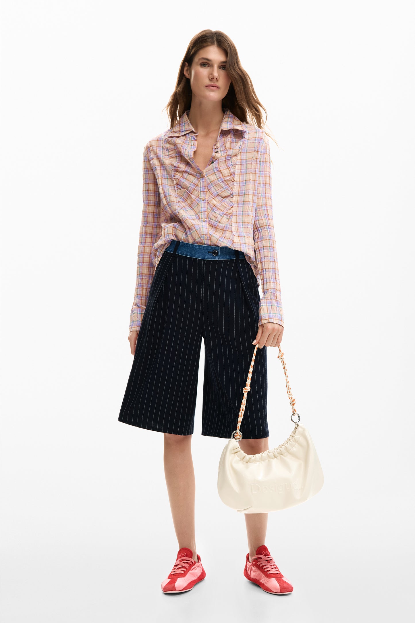 Plaid Gathered Shirt