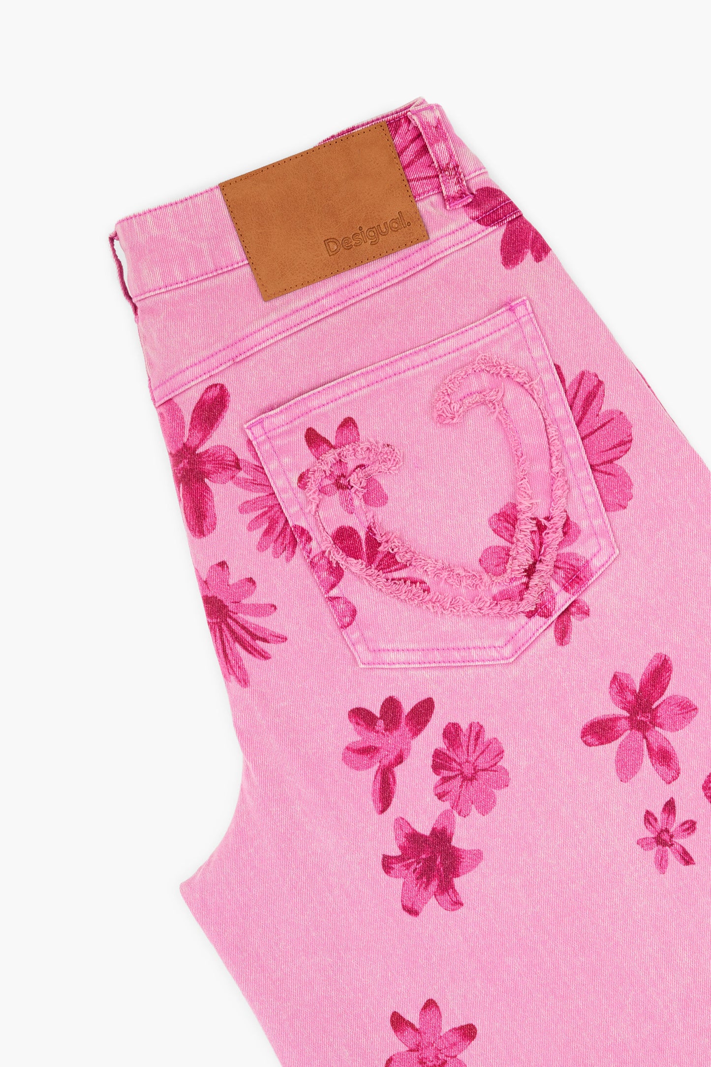 Wide Leg Pink Floral Jean