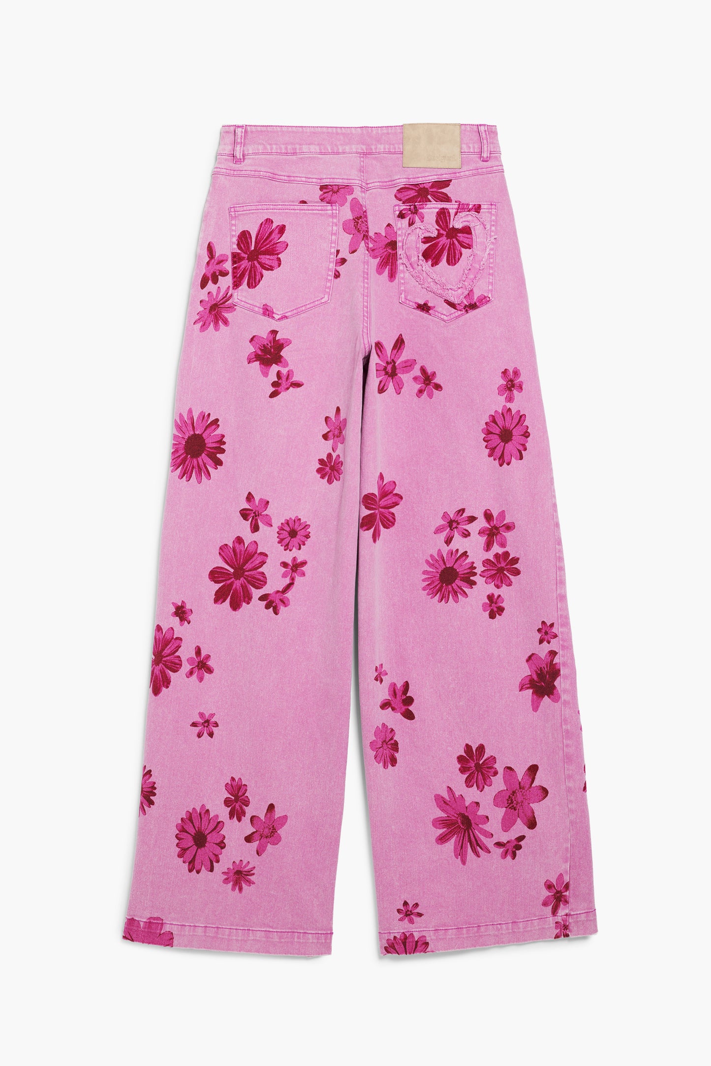 Wide Leg Pink Floral Jean