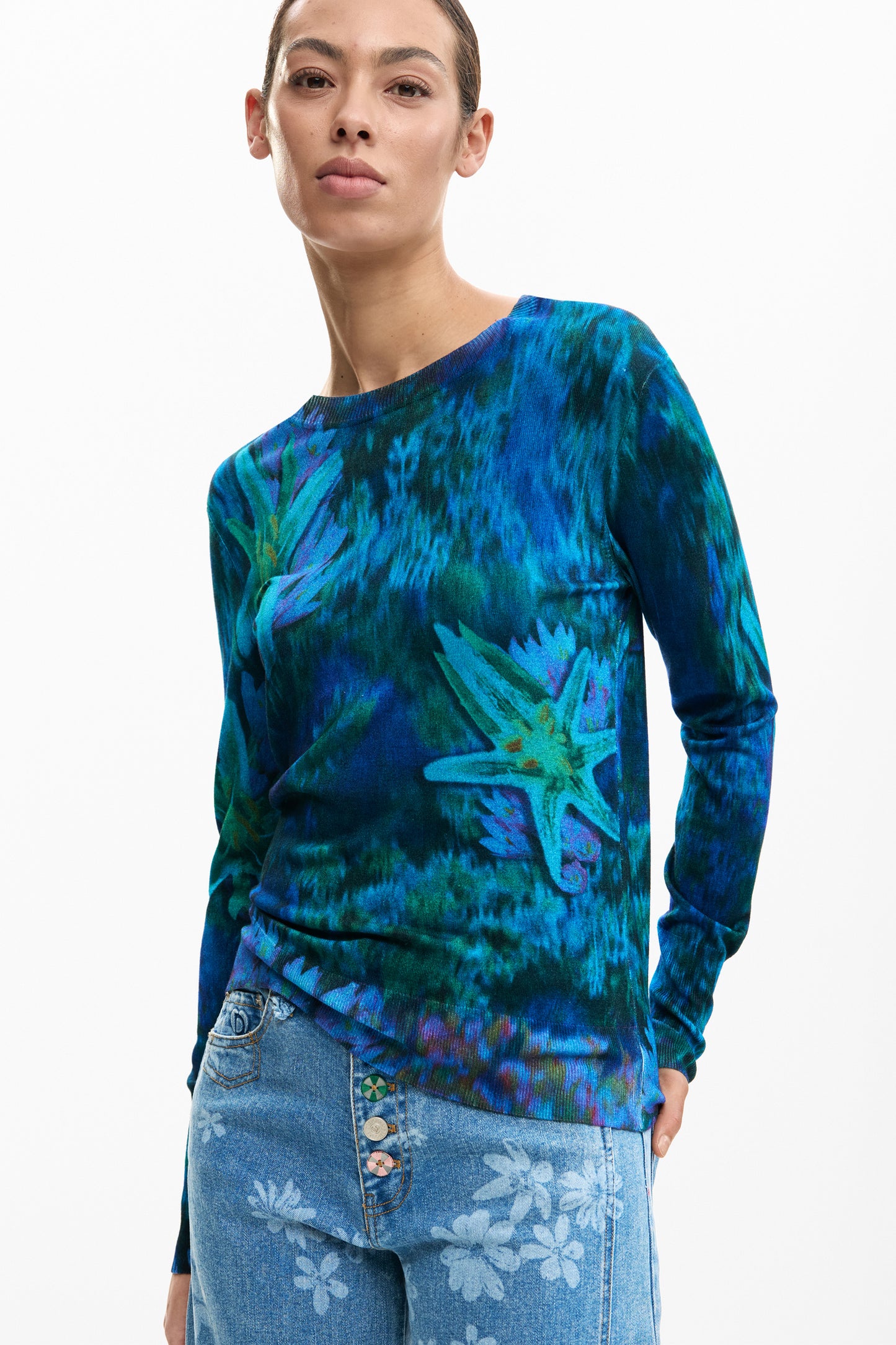 Fine Garden Flowers Sweater