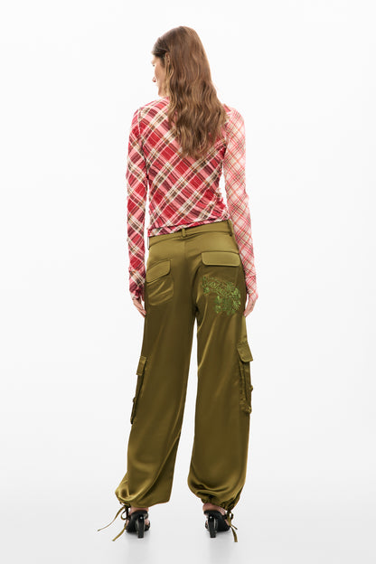 Satin Cargo Pants