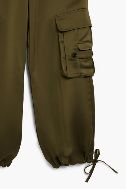 Satin Cargo Pants