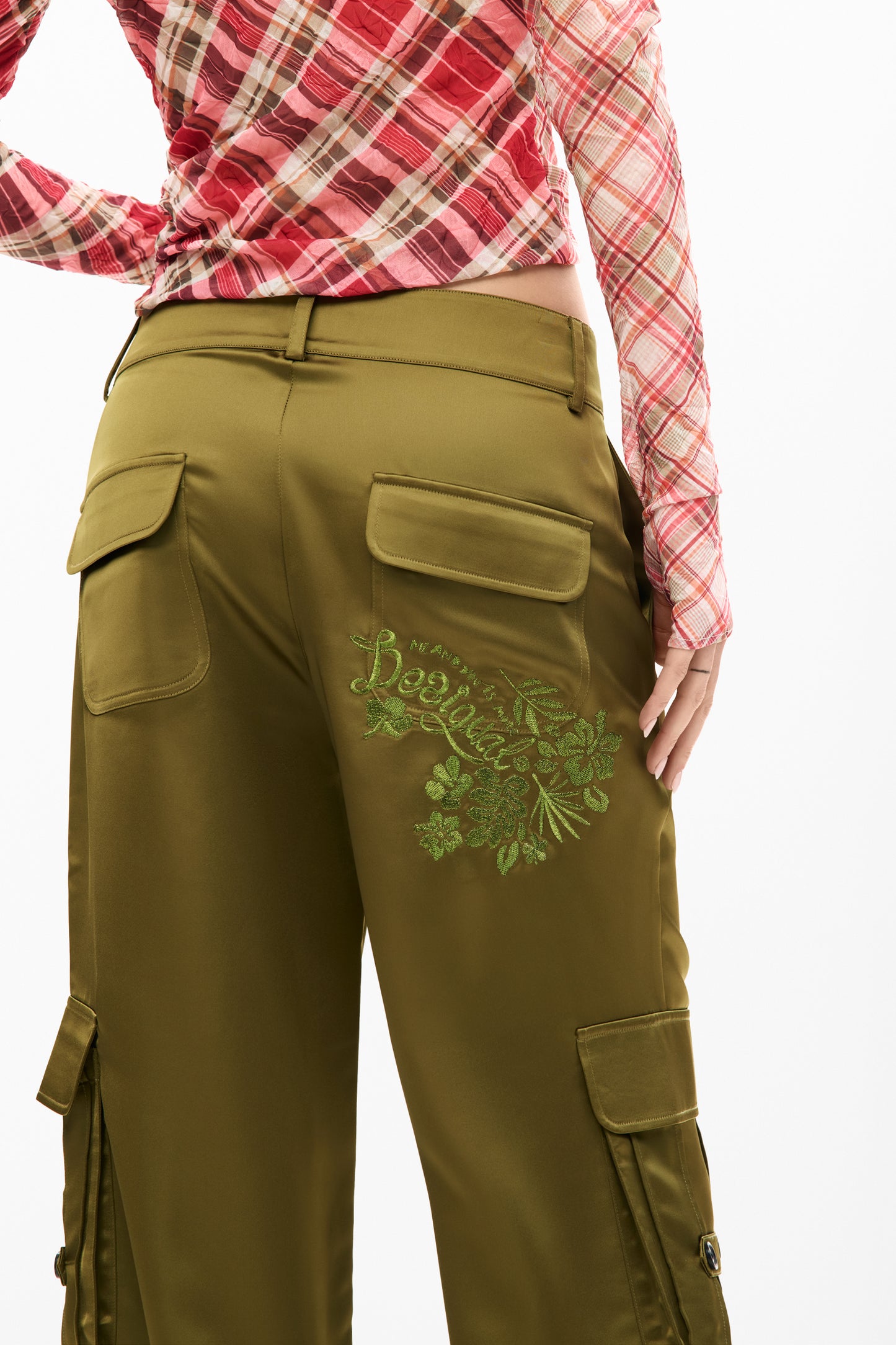 Satin Cargo Pants