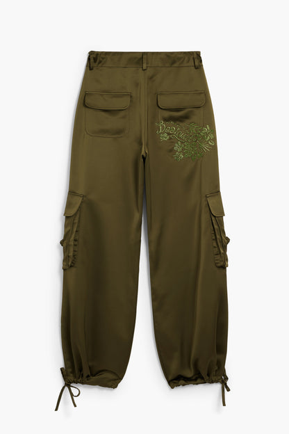 Satin Cargo Pants