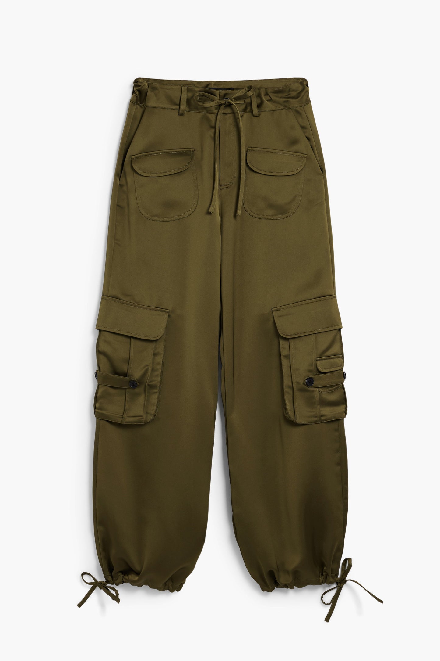 Satin Cargo Pants