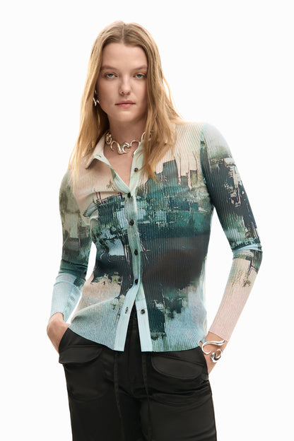 Buttoned Texture Shirt
