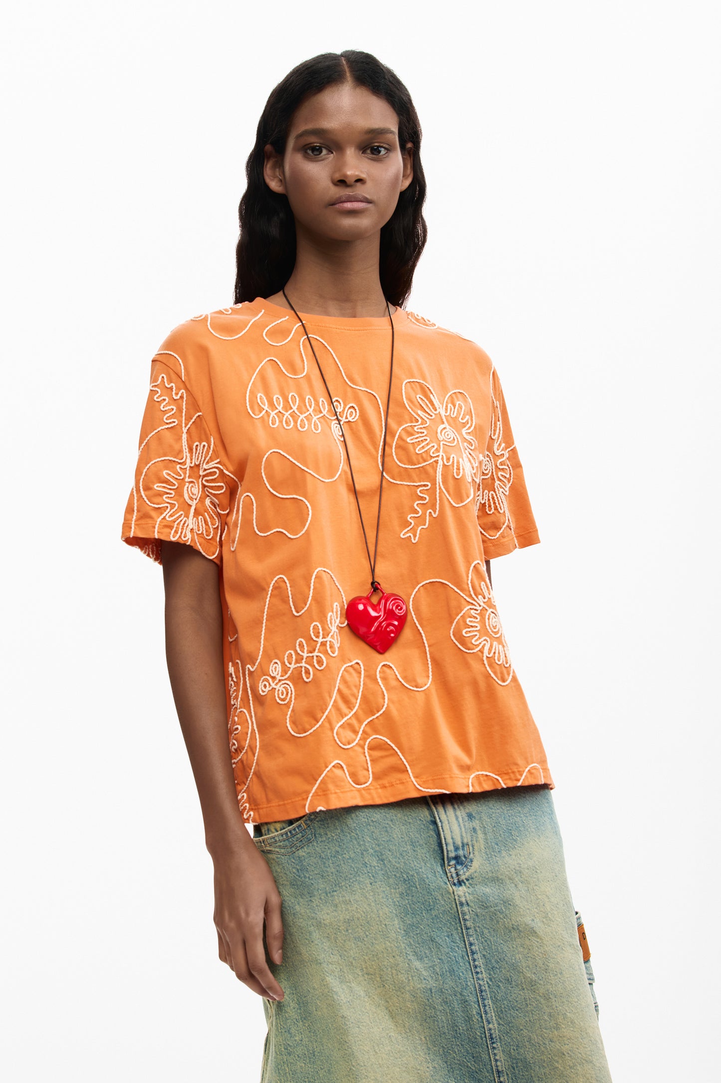 Embroidered Flowers T-Shirt