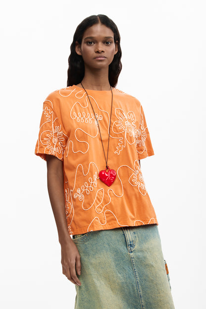 Embroidered Flowers T-Shirt
