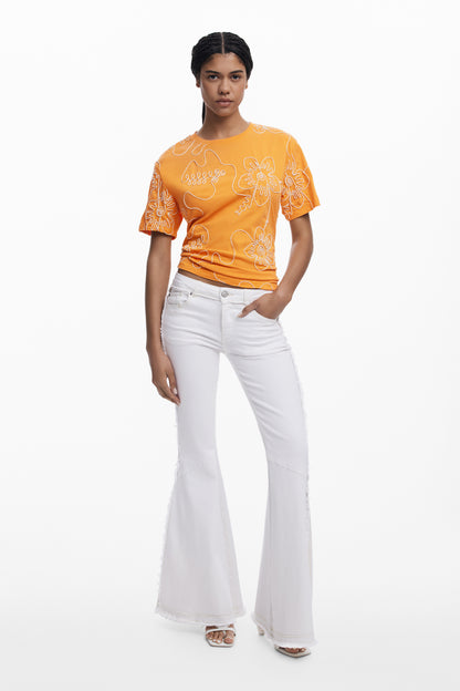 Embroidered Flowers T-Shirt