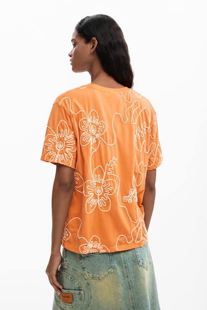 Embroidered Flowers T-Shirt