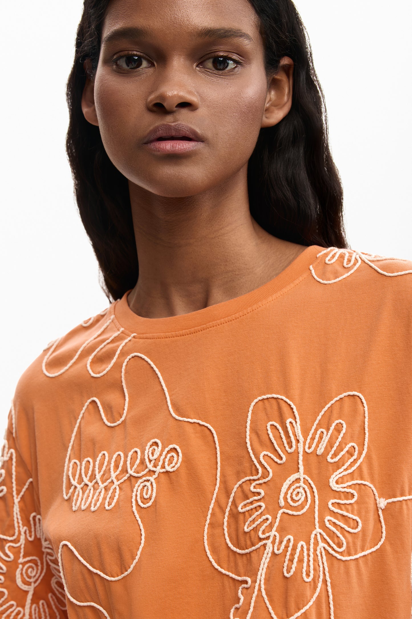 Embroidered Flowers T-Shirt