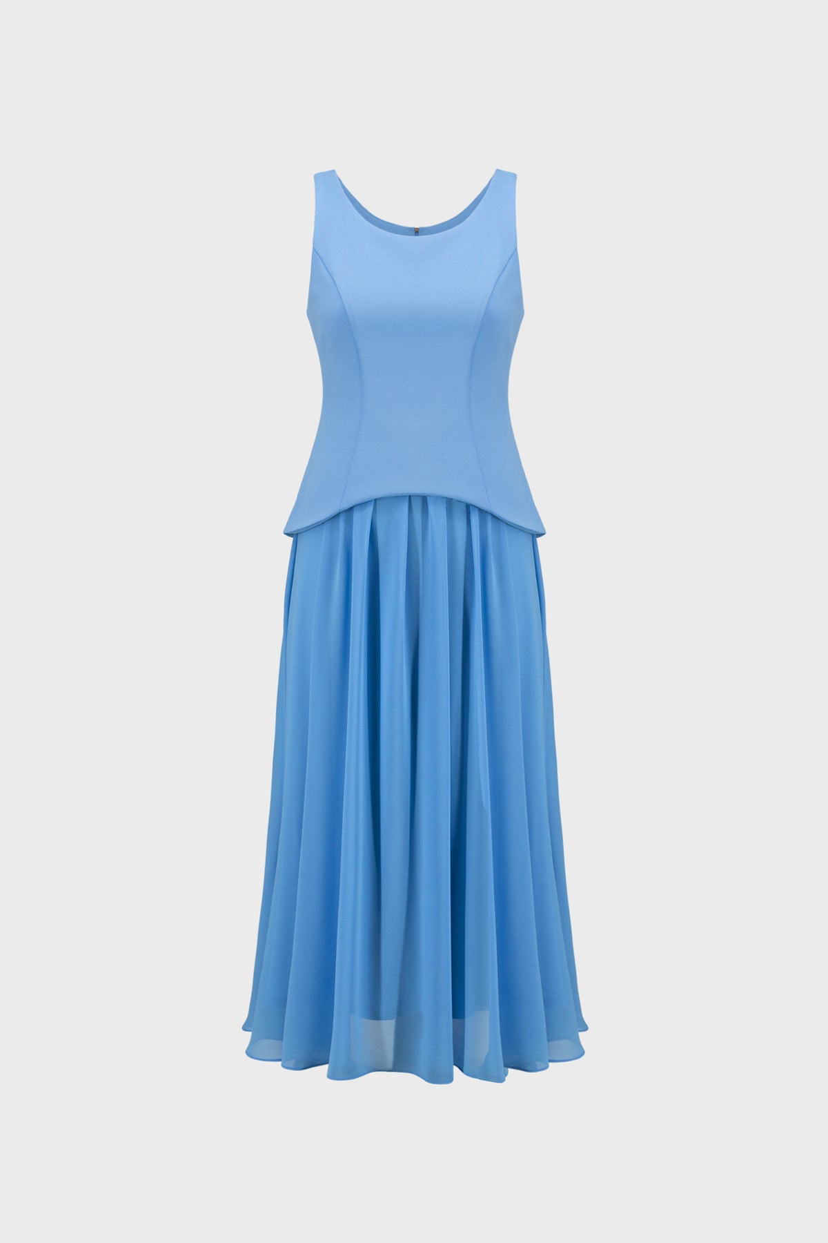 Drop Waist Chiffon Midi Dress