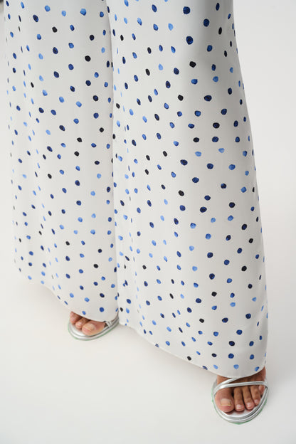 Recycled Satin Polka Dot Wide Leg Pants
