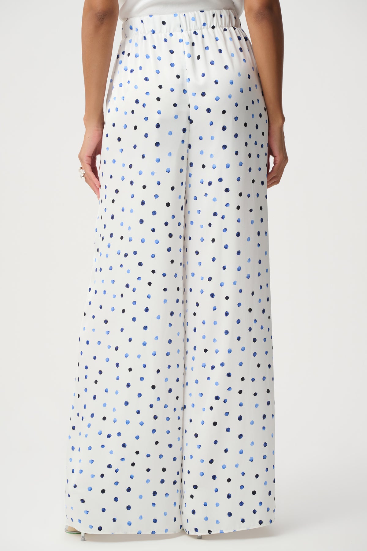 Recycled Satin Polka Dot Wide Leg Pants