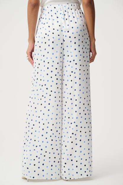 Recycled Satin Polka Dot Wide Leg Pants