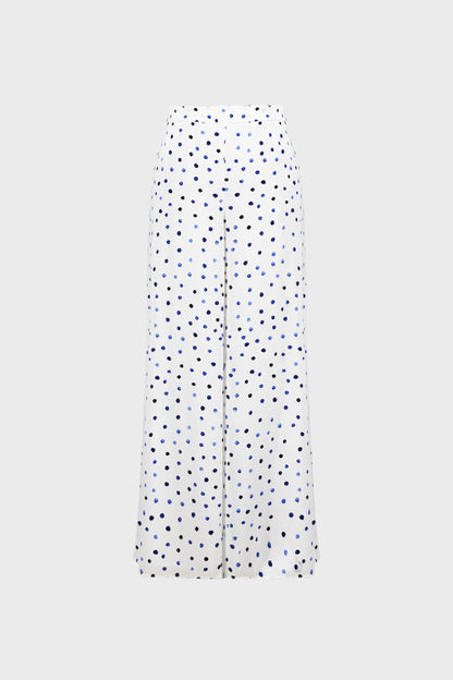 Recycled Satin Polka Dot Wide Leg Pants