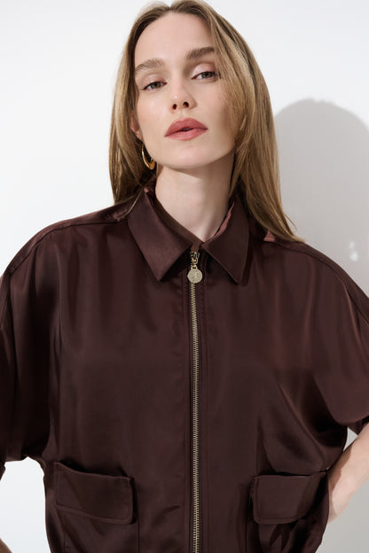 Satin Blouson Jacket