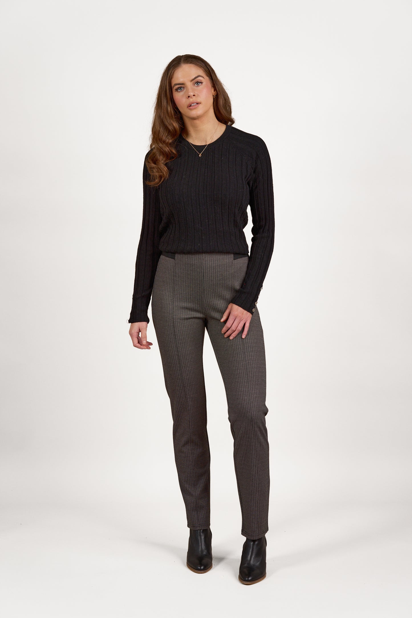 Black Ribbed Knit Jumper