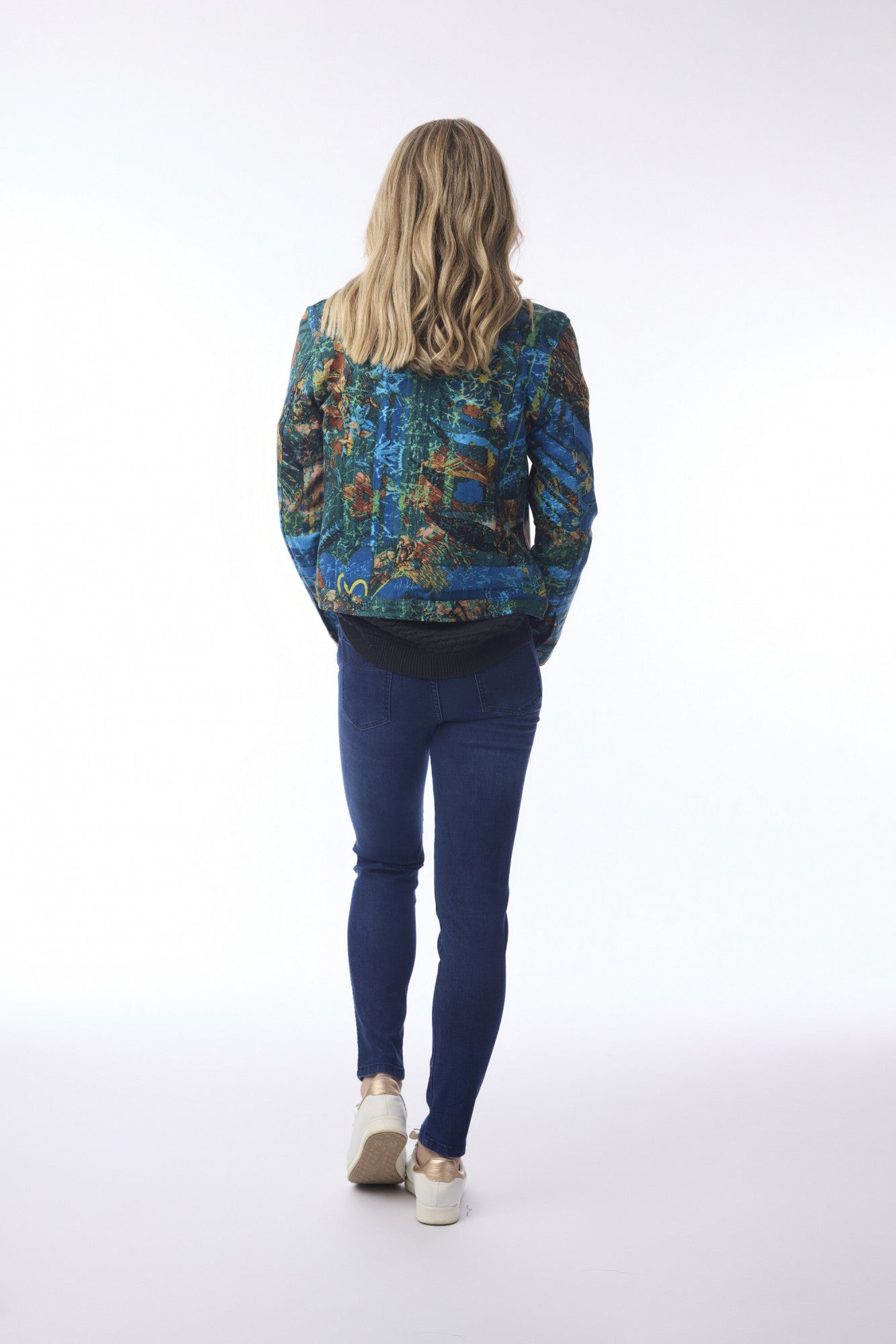 Batik Floral Biker Jacket