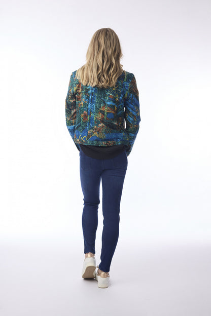 Batik Floral Biker Jacket