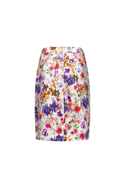 Burst Printed Lightweight Skirt with Centre Back Vent